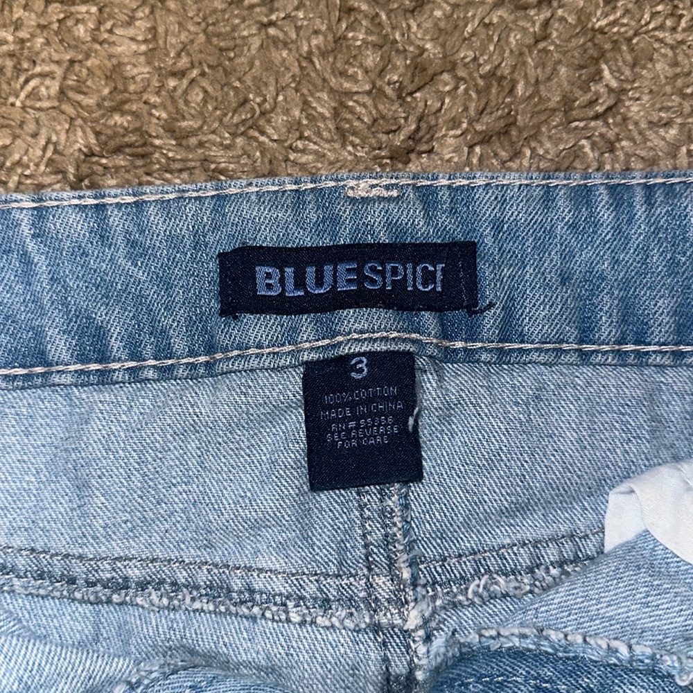 Vintage Blue spice Denim Ripped Mini Skirt - Picture 9 of 9